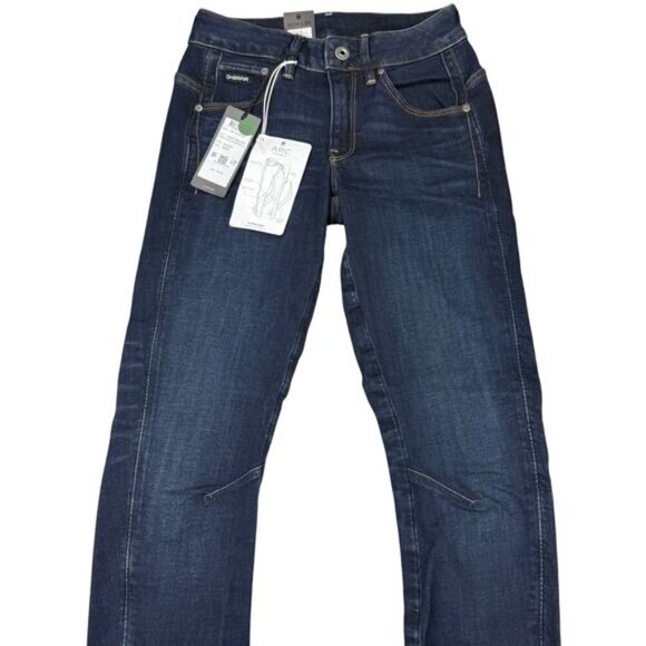 NWT G-STAR RAW Arc 3D Mid Waist Skinny Jeans Sz 24 Dark Aged Blue - Picture 7 of 12